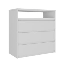 Load image into Gallery viewer, Contemporary 3-Drawer Dresser with Buit-in Niche - White
