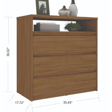 Load image into Gallery viewer, Contemporary 3-Drawer Dresser with Buit-in Niche - Walnut
