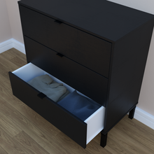 Load image into Gallery viewer, Minimalist 3-Drawer Dresser - Black
