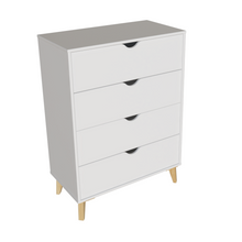 Load image into Gallery viewer, Modern Tall 4-Drawer Dresser - White
