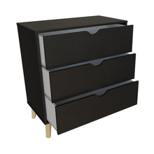 Load image into Gallery viewer, Modern Tall 3-Drawer Dresser - Black
