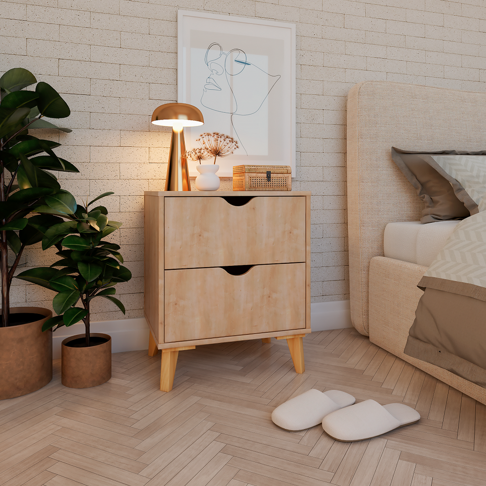 Falkk Furniture – Minimalist 4-Drawer 1-Door Dresser – Sustainable Reforestation Wood Organizer – Black, White, or Natural Wood – Versatile Home