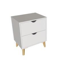 Load image into Gallery viewer, Modern 2-Drawer Nightstand - White
