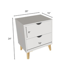 Load image into Gallery viewer, Modern 2-Drawer Nightstand - White
