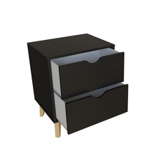 Load image into Gallery viewer, Modern 2-Drawer Nightstand - Black
