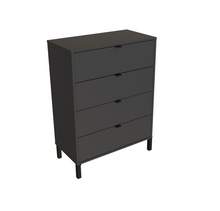 Load image into Gallery viewer, Minimalist 4-Drawer Dresser - Dark Gray
