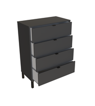 Load image into Gallery viewer, Minimalist 4-Drawer Dresser - Dark Gray
