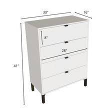 Load image into Gallery viewer, Minimalist 4-Drawer Dresser - White
