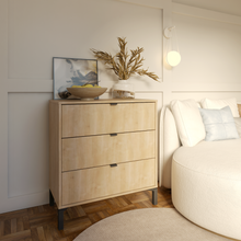 Load image into Gallery viewer, Minimalist 3-Drawer Dresser - Natural Wood
