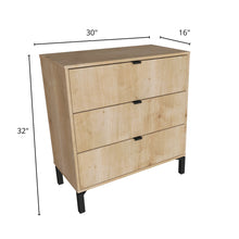 Load image into Gallery viewer, Minimalist 3-Drawer Dresser - Natural Wood
