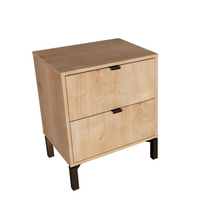 Load image into Gallery viewer, Minimalist 2-Drawer Nightstand - Natural Wood
