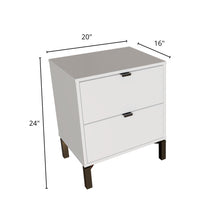 Load image into Gallery viewer, Minimalist 2-Drawer Nightstand - White
