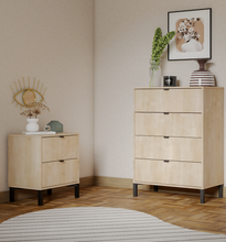 Load image into Gallery viewer, Minimalist 4-Drawer Dresser - Natural Wood
