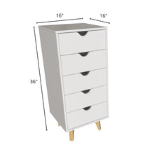 Load image into Gallery viewer, Tall 5- Drawer Dresser - White
