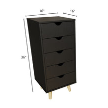 Load image into Gallery viewer, Tall 5- Drawer Dresser - Black
