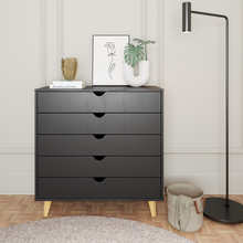 Load image into Gallery viewer, 5 Drawer Dresser – Tall Dresser Storage Organizer - Black

