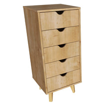 Load image into Gallery viewer, Tall 5- Drawer Dresser - Natural Wood
