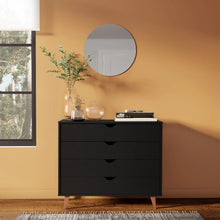 Load image into Gallery viewer, 4 Drawer Dresser – Tall Dresser Storage Organizer - Black

