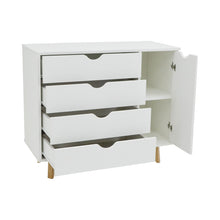 Load image into Gallery viewer, 4 Drawer and 1 Door Dresser - Tall Dresser Storage Organizer - White
