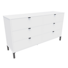 Load image into Gallery viewer, Minimalist 6-Drawer Dresser – Double Wooden Decor - White
