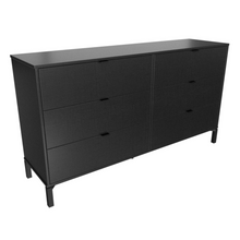 Load image into Gallery viewer, Minimalist 6-Drawer Dresser – Double Wooden Decor - Black
